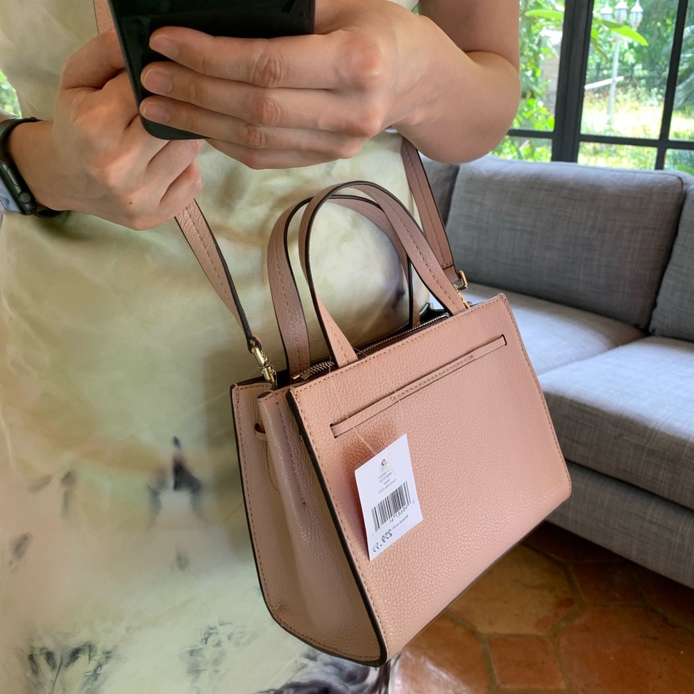 MINI SATCHEL KATE SPADE HAYES ROSY CHEEKS LEATHER - Picture 11 of 16